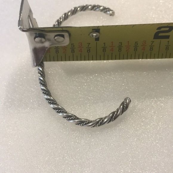 Vintage Sterling Silver Twisted Cuff Bangle Bracelet - Picture 3 of 4
